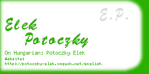 elek potoczky business card